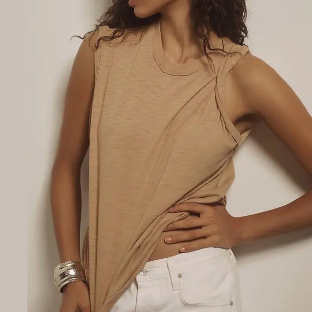 Anthropologie Pilcro The Vinnie Cotton Slub Crewneck Muscle Tee